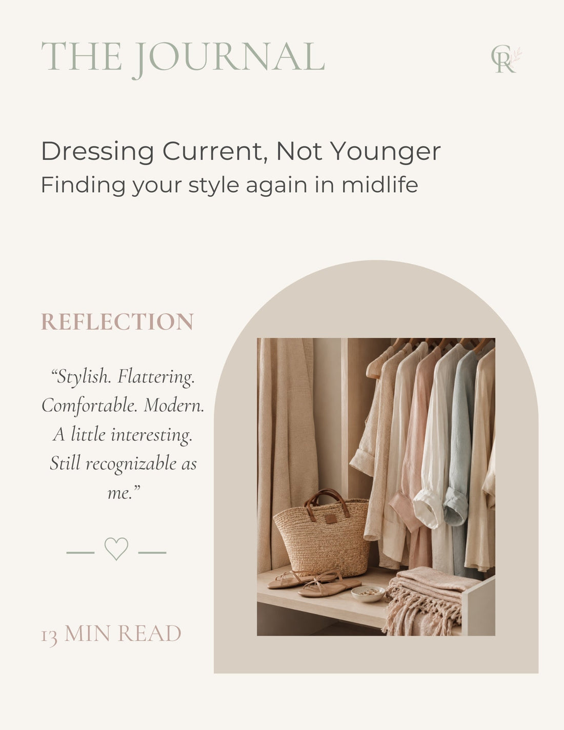 Finding style again in midlife.  Dressing current not younger