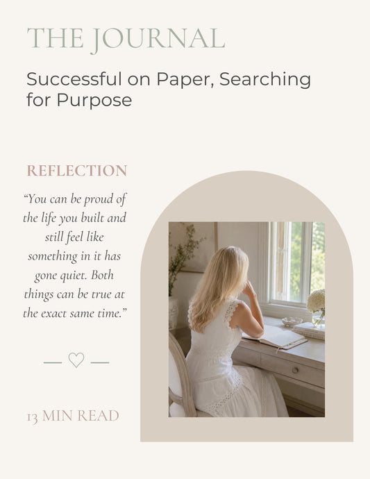 A woman pauses at a sunlit window desk, an open journal in front of her, a quiet moment of reflection at the start of a new chapter.”