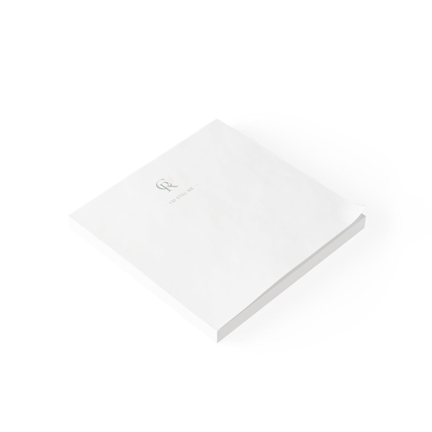 Monogram CR Note Pad | Square Sticky Notes with I'm Still Me