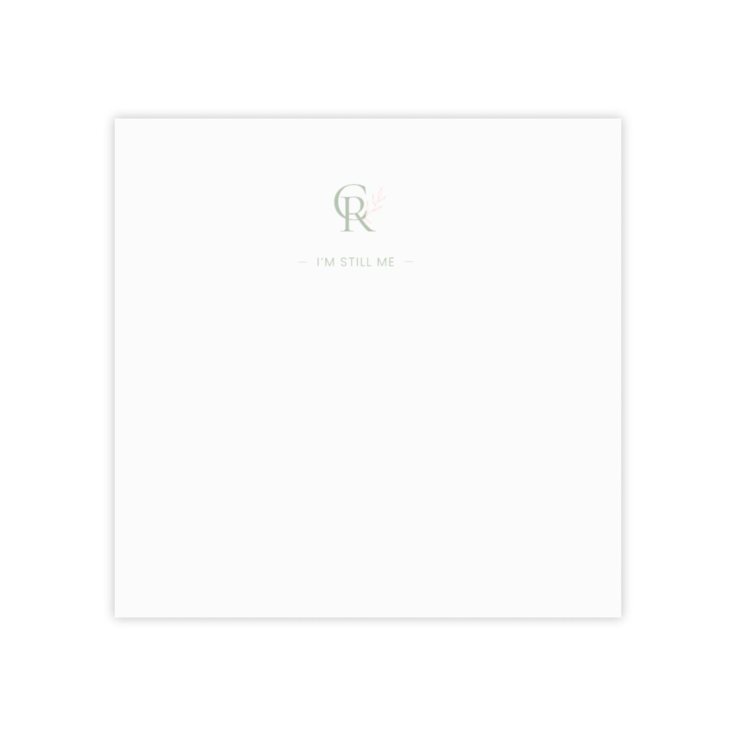 Monogram CR Note Pad | Square Sticky Notes with I'm Still Me