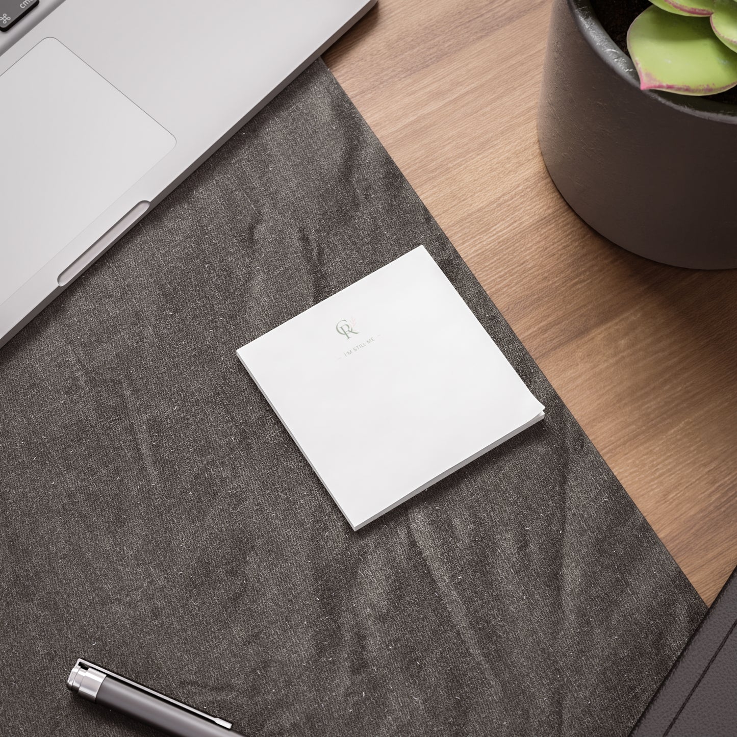 Monogram CR Note Pad | Square Sticky Notes with I'm Still Me
