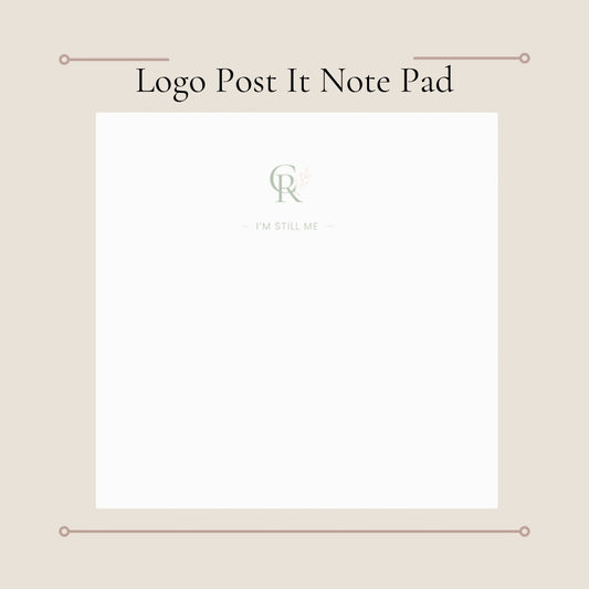 Monogram CR Note Pad | Square Sticky Notes with I'm Still Me